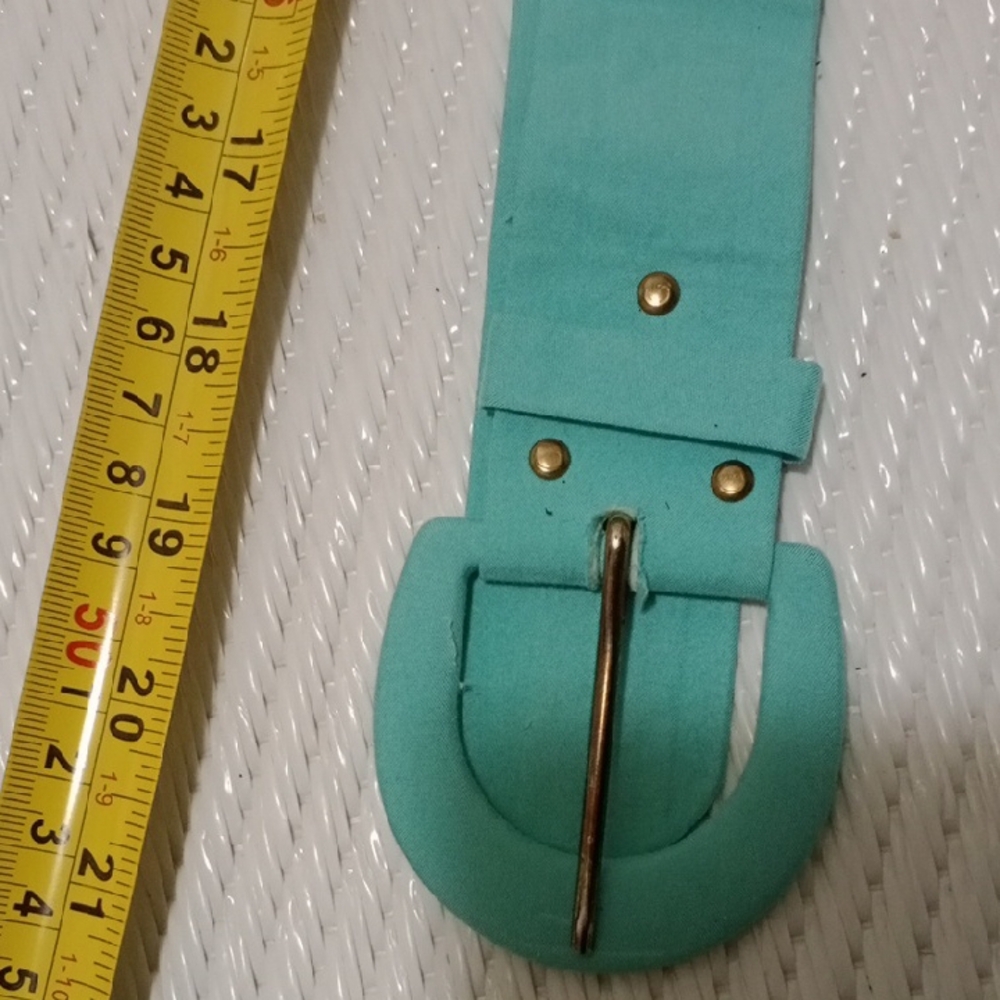 Vintage Blue and Silver Belt with Circular Buckle